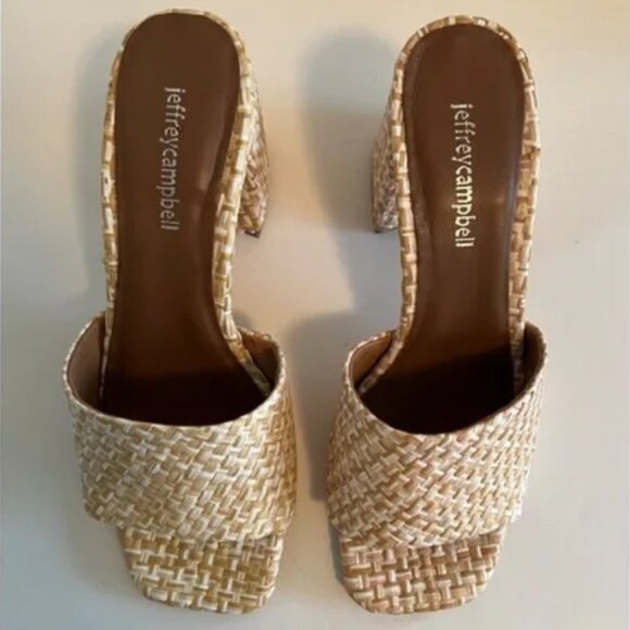 Jeffrey Campbell Melange Raffia Woven Sandals, Size 8 (RUN LARGE) - Picture 2 of 7